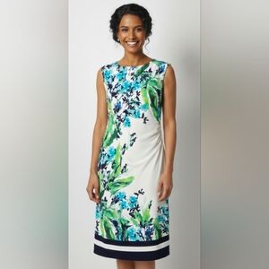 NWOT Lauren Ralph Lauren Elegant Blue and Green Floral Dress Size 12